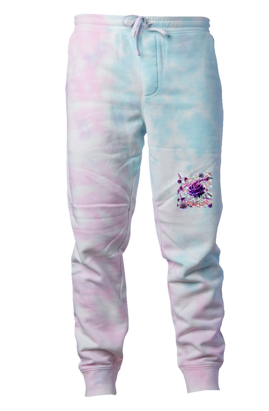 POUR-EDGE FLOWER POWER Cotton Candy Tie Dye Pants
