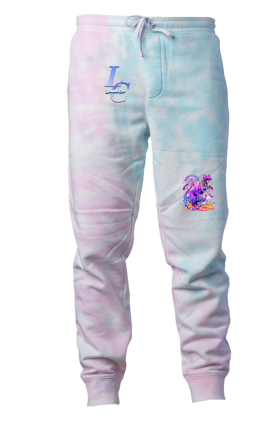 POUR-EDGE COUGAR Cotton Candy Tie Dye Pants BY LOU