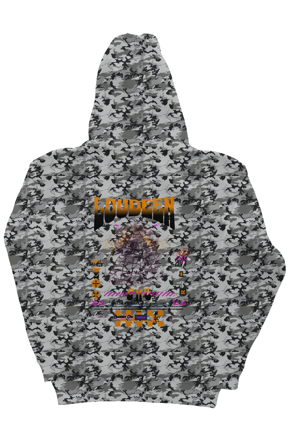 Pour-edge Loudeen Camo  Heavyweight Hoodie