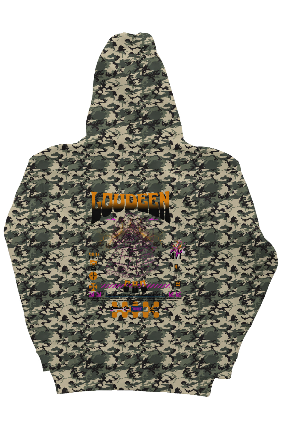 Pour-edge Loudeen Camo  Heavyweight Hoodie