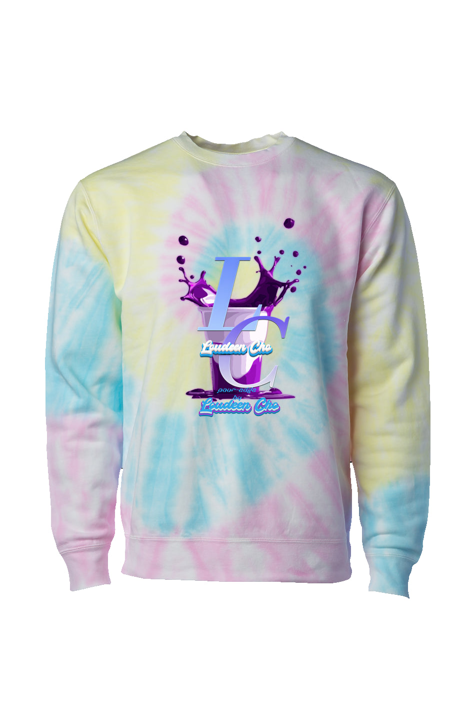 Tie Dye Sunset Swirl Loudeen cup Crew Neck