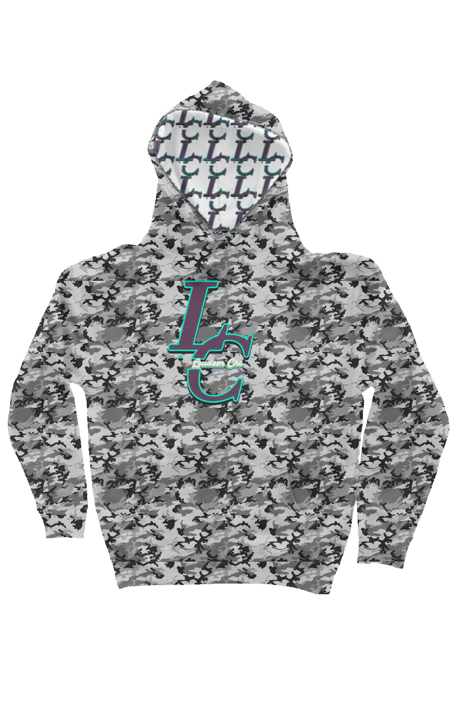 LC error hood /Camo Heavyweight Hoodie