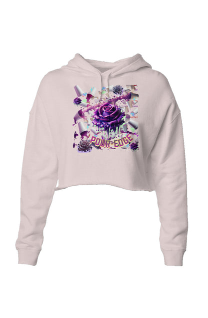 Lightweight POUR-EDGE FLOWER POWER Crop Hoodie