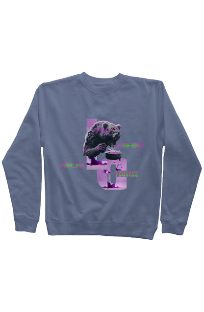 Pour-rage bear Pigment Dyed Crew Neck by Loudeen C