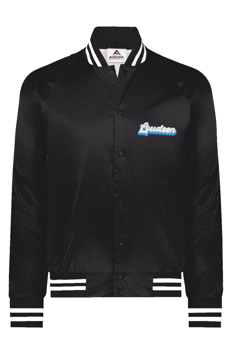 Satin Baseball Striped Jacket