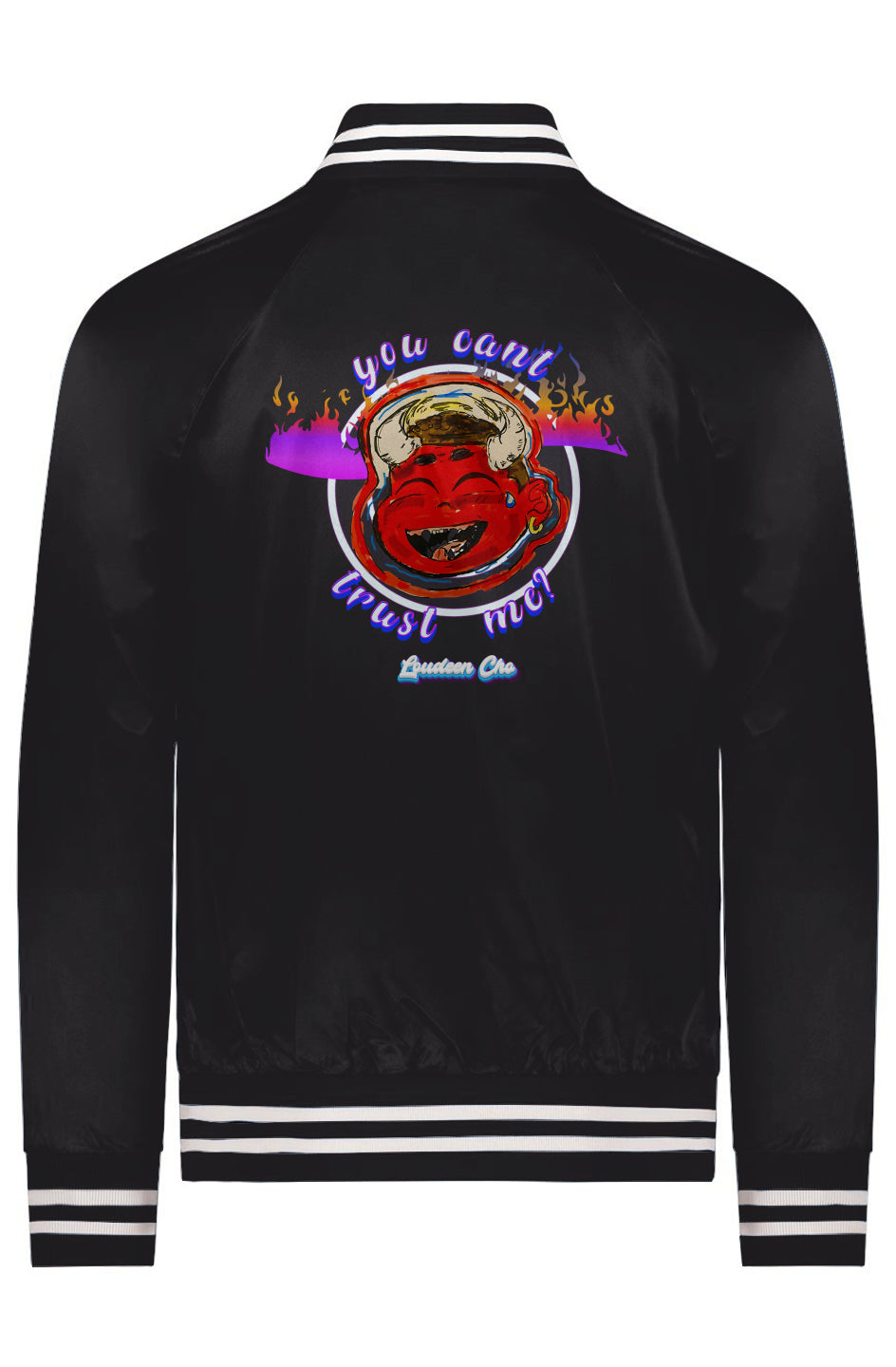 Satin Baseball Striped Jacket